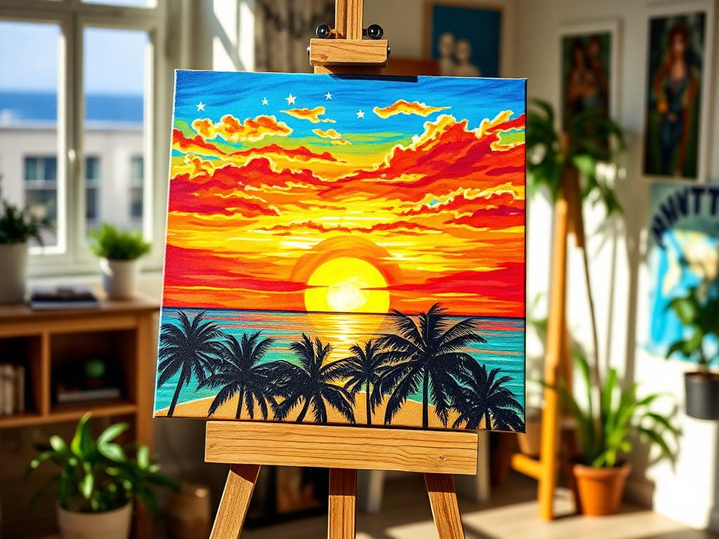 Finished my first big canvas today. I'm proud of the sky part!