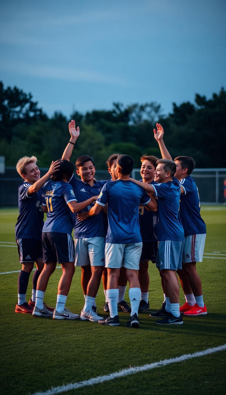 Full-time huddle after the comeback. Coach approved 🏆